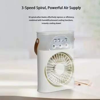 Распылительный вентилятор с пятью отверстиями для увлажнения воздуха, небольшой холодильный кондиционер, светодиодный ночник, водяной туман, 3 в 1, увлажнитель воздуха