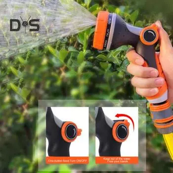 Распылитель воды, удобный эффективный 10 режимов давления, опрыскиватель для полива сада, бытовые принадлежности оранжевый