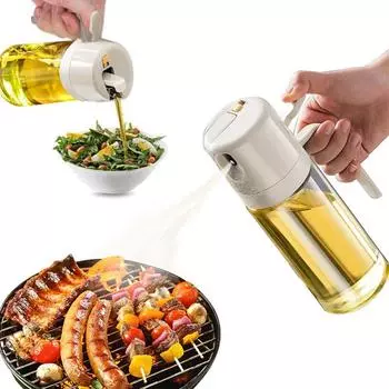 Распыляйте и заливайте масло в бутылке-распылителе «один в одном» Бутылка для приправы для дома Герметичная бутылка для масла Кухонная стеклянная бутылка-распылитель