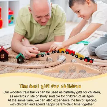 Расширение деревянного рельсового пути, аксессуары для деревянного рельсового пути, деревянный мост для большинства основных игрушечных поездов, железная дорога