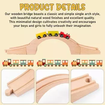 Расширение деревянного рельсового пути, аксессуары для деревянного рельсового пути, деревянный мост для большинства основных игрушечных поездов, железная дорога