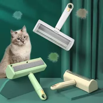 Расширенная головка щетки для удаления волос Многофункциональная длинная ручка для удаления шерсти домашних животных зелёный