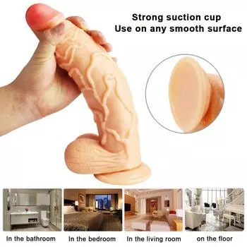 Расширенное издание, мягкий гигантский фаллоимитатор, член на присоске, член для взрослых, реалистичные мастурбаторы, двухслойный пенис, женский анальный секс-игрушка 30cm