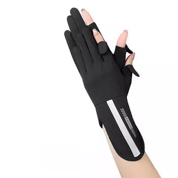 Расширенные летние уличные велосипедные и водительские антиультрафиолетовые и противоскользящие перчатки с открытыми четырьмя пальцами и сенсорным экраном average size