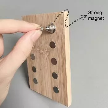 Расширенный двухрядный деревянный стенд для практики маникюра на 10 сеток, набор подставок для ногтей, магнитные держатели для практики маникюра кофейный