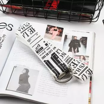 Расширенный холщовый ремень Литературный и художественный стиль для мужчин и женщин Студенческий ремень белый