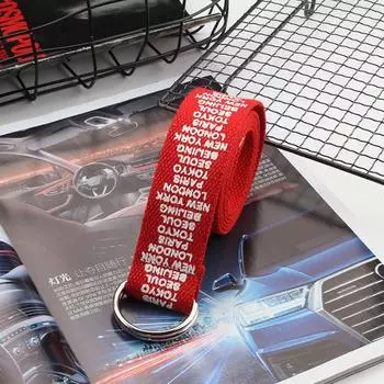 Расширенный холщовый ремень Литературный и художественный Унисекс Студенческий ремень Тренд ремень 130cm красный