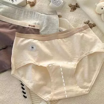 Расширенный шаговый шов А-класса детское хлопковое женское нижнее белье из чистого хлопка средняя талия 7А полностью хлопковые антибактериальные трусики-треугольники большого размера M темно-серого