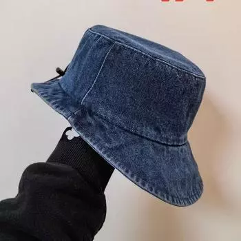 Расширенный смысл передней длины и задней короткой шляпы-ведра для женщин, весенне-летняя солнцезащитная шляпа-тазик, показывающая маленькое лицо без макияжа M56-58cm чёрный