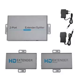 Расширитель мультимедийного интерфейса HD, разветвитель 1x2, 1080P, 60 Гц, удлинение на 164 фута над CA EU Plug