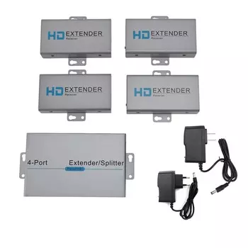 Расширитель мультимедийного интерфейса HD, разветвитель 1x4, 1080P, 60 Гц, удлинение на 164 фута над CA US Plug