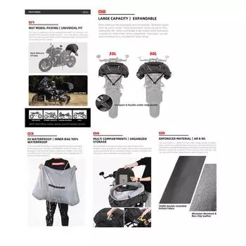 Расширяемая мотоциклетная сумка на заднее сиденье, 35-50 л, большая вместительная мотоциклетная сумка, универсальная мотоциклетная сумка для езды на мотоцикле