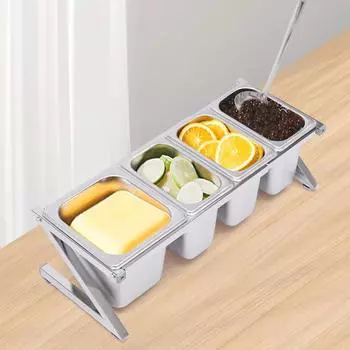 Расширяемая полка для специй 3x1/9 кастрюль 1/6 кастрюля органайзер из нержавеющей стали полка большой емкости приправа специи кухонное хранение серебряный