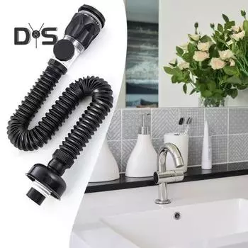 Расширяемая сливная труба для раковины со встроенной заглушкой, предотвращающей засорение, универсальный, простой монтаж, устойчивый к протечкам сливной комплект для раковины в ванной комнате A