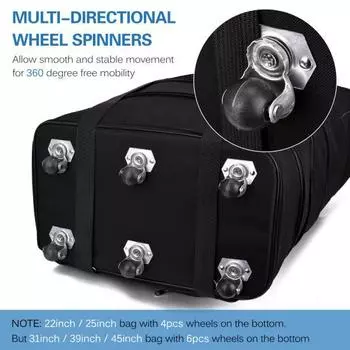 Расширяемая сумка для чемодана Складная сумка для багажа на колесиках для туристического бизнеса