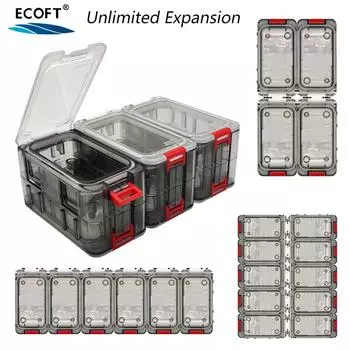 Расширяемый ящик для рыболовных снастей, водонепроницаемый ящик для инструментов, двухсторонний контейнер для хранения рыболовных крючков, аксессуары для карпа, органайзер