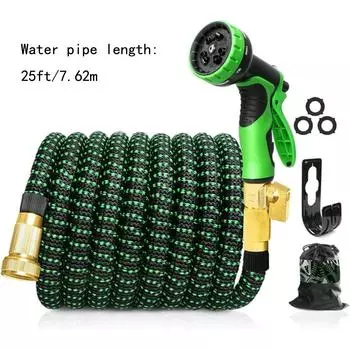 Расширяемый садовый шланг 25/50/75/100 футов Неперегибающийся гибкий водяной шланг для наружного использования с 8 насадками One Size