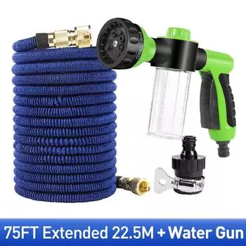 Расширяемый шланг, 75 футов, пенопласт, водяной пистолет, набор водопроводных труб, высокое давление, 3-классная насадка-распылитель, ирригация, сад, автомойка