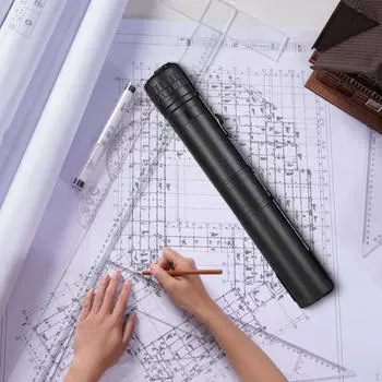 Расширяемый тубус для хранения документов для постеров и картин. Увеличивается с 17 до 29 дюймов. чёрный