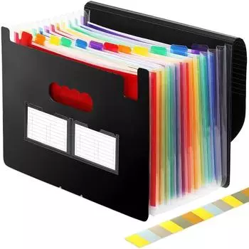 Расширяющаяся папка для файлов с 12 карманами формата А4, папка-органайзер большой емкости, портативная коробка для файлов-гармошек для классного офиса