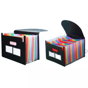 Расширяющаяся папка с файлами с цветными вкладками Папка-гармошка Пластиковый органайзер для файлов 13