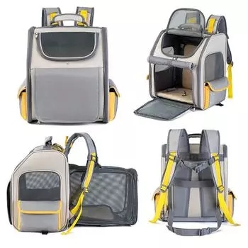 Расширяющаяся сумка для домашних животных из ткани Оксфорд, исходящая сумка, большая вместительная сумка для кошек, портативный рюкзак для кошек и домашних животных светло-зеленый