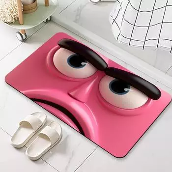Расширяющийся воздушный коврик для ванной комнаты с забавными эмодзи, нескользящий коврик для дома с мультяшным принтом, большие глаза, 3D-эффект, коврик для двери 40*60cm