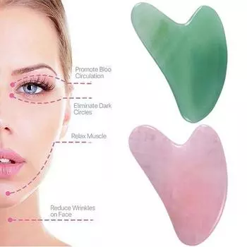 Расслабляющая терапия давлением Подтяжка лица Кварцевый массажер GuaSha Доска Массажер Здоровье зелёный