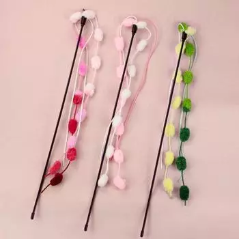 Расслабляющая, устойчивая к укусам, удлиняющая палочка для кошек, палочка-дразнилка 50 см, интерактивная игрушка-палочка, аксессуары для домашних животных зелёный