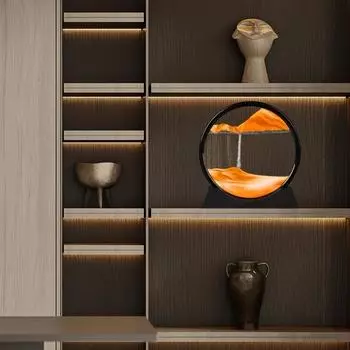 Расслабляющее искусство из глубоководного песка, элегантное искусство с движущимся песком, снятие стресса, идеальный декор для офиса, спальни и бара, креативное 3D-стеклянное ремесло, домашний декор чёрный