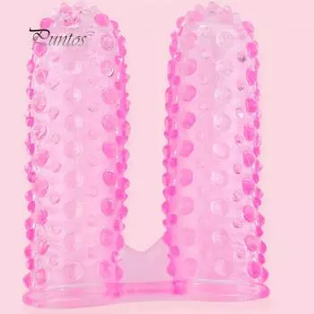 Расслабляющий массажер для тела для женщин из мягкого ПВХ с двумя пальцами и стимуляцией точки G one size