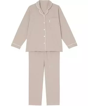 Расслабляющий сон длинный длинный редкий очень длинный хлопок хлопок YDX521 BE [Wacoal & Sleep] Пижама, Science, рукава, брюки, Ten Cotton , 100% женская