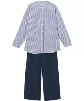 Расслабляющий сон, длинный, хлопковая смесь YDX509 BU [Wacoal & Sleep] Пижама, наука, рукава, брюки, (Основной корпус) Женский