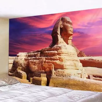 Рассвет Дикая пустыня Искусство Настенный Гобелен Фотогалерея Домашний Декор Пирамида Фон Египет Путешествия Звезды Настенный Декор 100x75cm