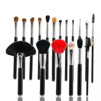 Рассыпчатая кисть для пудры, кисть для тонального крема, 18 кистей для макияжа из шерсти животных, набор кистей для макияжа, косметический макияж