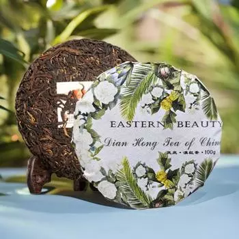 Рассыпной прессованный черный чай Юньнань Дяньхун Фэнцин - высушенный на солнце пуэр 100 г