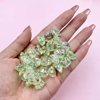 Рассыпные бусины Желейный цвет DIY Ювелирные аксессуары Акрил Для изготовления браслетов и серег 10 шт. 12,5*29,1 мм конфетные бусины зелёный