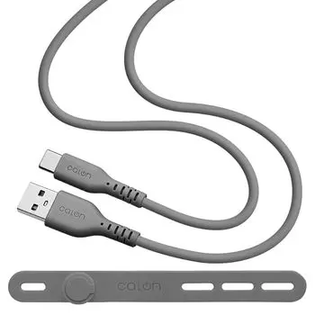 rasta banana charging cable calon iPhone for soft silicone cable Type-A to Type-C 1.0m gray R10CAAC3A06GRY