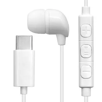 Rasta Banana iPhone 15 Android Моно-наушник с микрофоном, тип микрофона с ЦАП, проводной, белый, REMMSCD02WH, Type-C, вкладыши белый