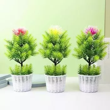 Растение бонсай, реалистичное, нежное, яркое, красивое, увеличивает жизнеспособность, искусственное в горшке для гостиной жёлтый
