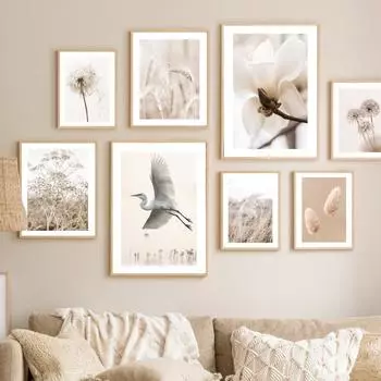 Растение, пейзаж, цветок, пшеница, тростник, трава, одуванчик, птица, постеры, печать, настенная живопись на холсте, украшение для дома в помещении, гостиной A4 21X30cm No Framed