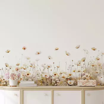 Растения, цветы, наклейки на стены, цветочные наклейки, декор современного искусства для дивана в спальне, фон