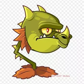 Растения против зомби Snapdragon Plants Vs Zombies 2, виниловые нашивки с термопереносной печатью, наклейки для одежды, аппликации «сделай сам», моющиеся нашивки