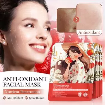 Растительная фруктовая отбеливающая маска гранатовая антиоксидантная маска 25г 25мл One Size