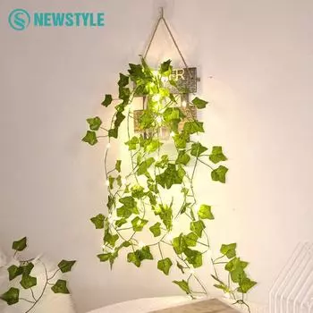 Растительные гирлянды 2M LED искусственный плющ подсолнечник гирлянды на батарейках для рождественского сада свадебное украшение для вечеринки 2M20LED Battery Pack