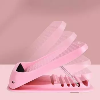 Растягивание ног с наклонной педалью, стоячие носилки, складные носилки для фитнеса, пластиковая доска для растяжки ног третьего поколения с волнистым узором розовый