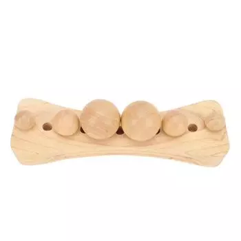 Растягивающая массажная подушка для шеи, спины, бедер, растяжка с 6 деревянными шариками, инструмент для освобождения пояснично-тазовой области