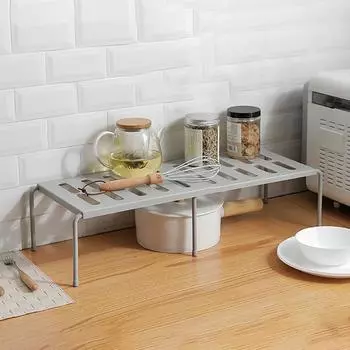 Растягивающаяся кухонная полка для хранения, выдвижная приправа, органайзер для посуды, полка для обуви, шкаф, кладовая, многофункциональная белый