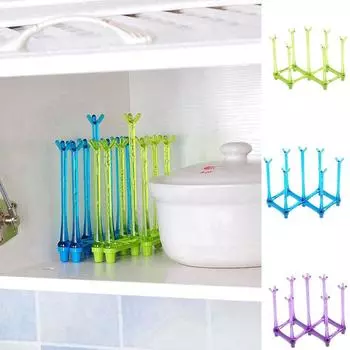 Растягивающаяся стеклянная подставка для сушки бутылок, пластиковая подставка для сушки сосок фиолетовый
