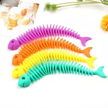 Растягивающиеся рыбные кости, игрушки-непоседа, силиконовые рыбные кости, сжимаемые призраки, силиконовые рыбные кости, подарки для детей Random 1pc